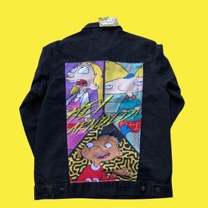Hey Arnold Nickelodeon Denim Black Jacket